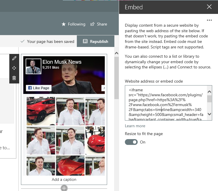 How To Show Facebook Posts On SharePoint Online Modern Page